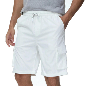 Shorts cargo pour hommes sur mesure, style tendance, respirants, séchage rapide, en polyester/coton doux, taille élastique, design vintage - Product Image 4