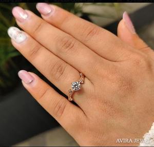 Anillo de Diamante de Lujo Cultivado en Laboratorio, 1 Quilate, Oro Rosa Sólido de 10k/14k/18k, Sin Níquel, Sin Plomo, Joyería de Boda, Compromiso, Avira - Product Image 1