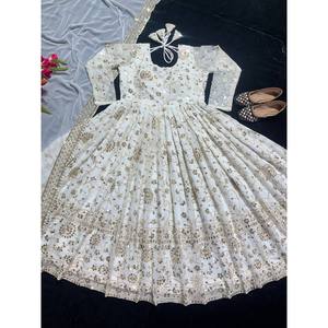 Belle robe de soirée Anarkali avec des robes de soirée élégantes fantaisie Dupatta - Product Image 4