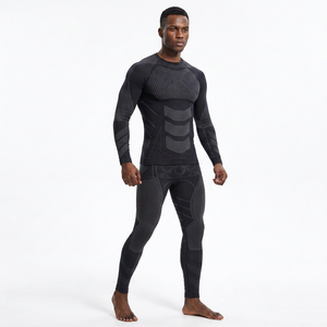 Nouveautés FLW : Ensemble haut et leggings imprimés, sans coutures, séchage rapide, légers, en nylon et élasthanne, manches longues, pour femmes et hommes, idéal pour la gym. - Product Image 6