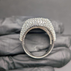 Luxury Moissanite Iced Out <b>Dome</b> <b>Ring</b> 925 Silver Hip Hop Jewelry Sparkling Statement <b>Ring</b> Mens Womens Gift Elegant Bold Style - Product Image 6