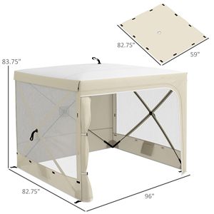 Tenda a baldacchino 8FT X 7FT resistente ai raggi UV con tende e zanzariere, riparo solare da campeggio e borsa per il trasporto - Product Image 3