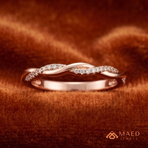 Conjunto de Anillos de Boda de Moissanita Radiante, Tono Oro Rosa, Anillos de Compromiso para Novia, Vástago Trenzado, Gema Redonda, Regalo de Aniversario - Product Image 4