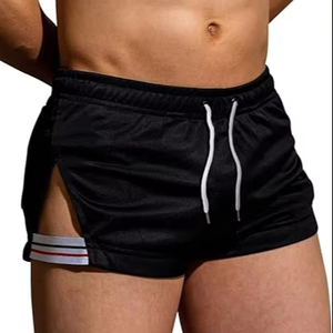 Pantalones cortos deportivos para hombre con entrepierna de 3 pulgadas, abertura grande y sin forro - Product Image 1