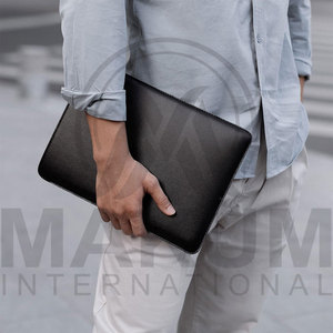 Green Leather <b>Laptop</b> <b>Sleeve</b> Case with Magnetic Closure and Protective Interior <b>Laptop</b> Cover - Product Image 2