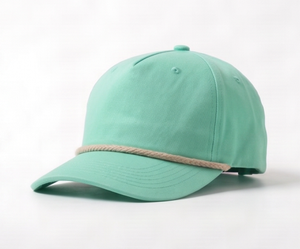 Gorra de Algodón Verde Menta Ajustable con Ribete de Cuerda – Gorro Casual Unisex para Primavera y Verano - Product Image 4
