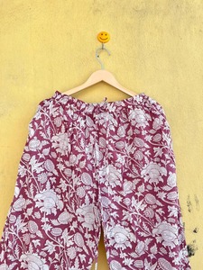 Conjunto de pijama de algodón para mujer, estampado floral, manga tres cuartos, cuello mandarín, cintura elástica, ropa de dormir informal para primavera - Product Image 4