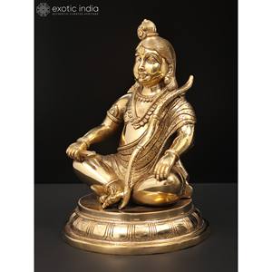 Assis Prabhu Shri Rama Sculpture en laiton Oeuvre élégante pour la décoration intérieure ou l'espace de méditation - Product Image 4
