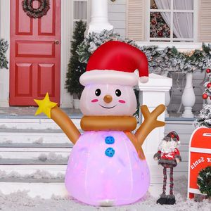 Pupazzo di Neve Gonfiabile Natalizio con Luci LED Colorate di 4 Piedi, Rotazione a 360 Gradi, Decorazioni per Esterni e Giardino - Product Image 5