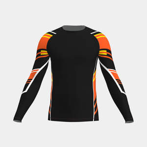 T-shirt de compression professionnel unisexe à manches longues pour BJJ MMA, polyester/spandex, écologique, 300g - Product Image 1