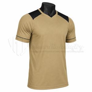 Camiseta de Fútbol Personalizada con Cuello en V, Manga Corta, Panel Negro en el Hombro, Transpirable, de Secado Rápido, Ropa Deportiva para Equipos - Product Image 4