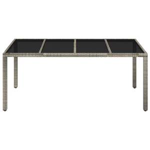 Tavolo da Giardino Grigio con Piano in Vetro per Arredamento da Esterno - Product Image 3