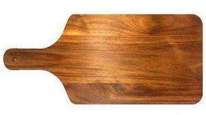 Tabla redonda para pizza hecha a mano con madera natural de Sheesham, con asa, bandeja para servir y cortar en la cocina, para uso doméstico y en cafeterías. - Product Image 6