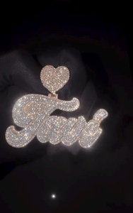 Pendentif Lettre Hip Hop Personnalisé en Argent Plaqué Or Rose avec Moissanite Ronde Taille Brillant – Bijou Unisexe Idéal pour Cadeau - Product Image 6