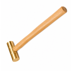 Marteau de polissage pour bijoux en laiton avec manche en bois, forme ronde, pour outils d'artisanat DIY - Product Image 1