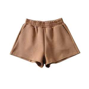Women's High Waist Cotton Fleece Breathable Windproof Shorts Summer Fashion <b>Elastic</b> Waist <b>Lace</b> Decoration Custom Logo - Product Image 2