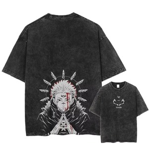 T-shirt streetwear uni grande taille pour homme et femme, 100% coton, écologique, coupe classique, effet délavé, t-shirts personnalisés - Product Image 2