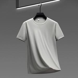 High-end 7A Antibacterial Breathable Men's Short Sleeve T-Shirt 100% Australian Merino <b>Wool</b> Four-Way Stretch Summer Comfortable - Product Image 2