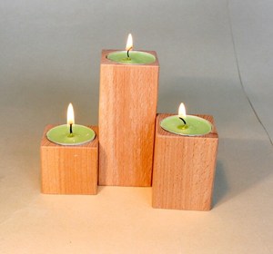 Ensemble de supports à bougies carrés en bois naturel, porte-bougie T-Light, décoration d'intérieur - Product Image 3