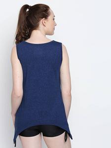 Camiseta sin mangas azul marino para mujer con estampado de trenes inigualable, cuello redondo, ropa deportiva activa - Product Image 4