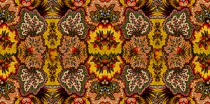 Premium Intricate Persian Paisley Rust-Orange Poly Chanderi <b>Fabric</b> Royal Persian Paisley Motif Poly Chanderi <b>Fabric</b> in Burnished - Product Image 5