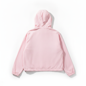 Fashion <b>Pink</b> Half Zip Hooded Windbreaker <b>Jacket</b> Custom Logo Lightweight <b>Waterproof</b> Outdoor Sportswear Streetwear for Women Men - Product Image 3