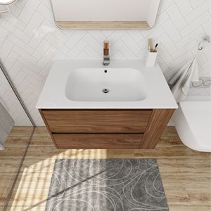 Lavandini da bagno da 30 pollici a parete con lavabo in Gel prodotto da bagno Premium - Product Image 5