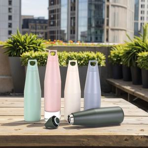 Botella de Agua Aislada al Vacío con Recubrimiento en Polvo Personalizada de Fábrica Profesional, Termo de Acero Inoxidable de Doble Pared de 580 ml - Product Image 1