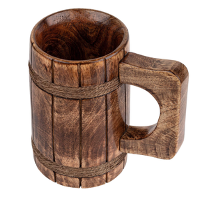 BLATANT EXPORTS - Jarra de Cerveza de Madera Pulida Ecológica de Diseño Clásico, Jarra de Madera Quemada Hecha a Mano de 8oz-12oz para Fiestas - Product Image 1