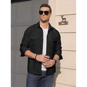 2025 <b>Men's</b> Casual <b>Striped</b> <b>Long</b> <b>Sleeve</b> <b>Shirts</b> Button Down Wrinkle-Free Lightweight Flap Pockets ODM Design - Product Image 2