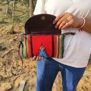 Handmade Aztec Tooled Leather Clutch for Women Stylish Saddle Blanket Wallet <b>Wristlet</b> High Quality Fashionable Accessory Summer - Product Image 6