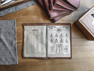 Porta Menús Plegable de Cuero Genuino, Resistente, para Restaurante o Cafetería, Opción de Logotipo Personalizado, Acabado de Lujo, Modelo LMC-0072 - Product Image 5