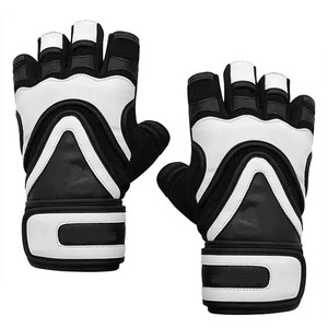 Gym Grade Leather Weightlifting Gloves <b>Half</b> Finger for Fitness Training Strong Grip Anti <b>Slip</b> Palm Protection Adjustable Wrist - Product Image 1