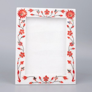 Fashionable White Marble Photo <b>Frame</b> With Gold Strips Elegant Natural Stone <b>Design</b> For Luxury Home Decor Office Display - Product Image 3