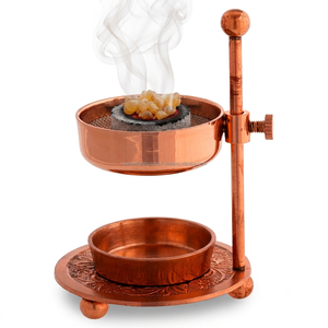 Quemador de Resina Ajustable de Latón con Acabado de Cobre OEM Personalizado, Quemador de Velas Tealight de Metal con Tornillo, Incensario de Bakhoor, Venta al por Mayor de Fábrica - Product Image 6
