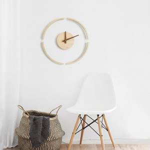 Minimalist Walnut <b>Wall</b> <b>Clock</b>: Scandi Style Wood <b>Decor</b>, Modern Farmhouse Art - Product Image 2