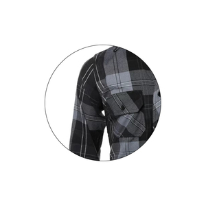 เสื้อเชิ้ตลำลองผ้าสักหลาดลายสก็อตแขน100% สำหรับผู้ชายคอตตอนแบบเปิดลงระบายอากาศได้ดีสำหรับฤดูใบไม้ร่วง - Product Image 2