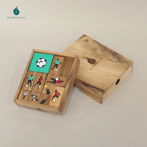 Jeu de football : Puzzle en bois à blocs coulissants, thème football, jeu Klotski, casse-tête éducatif pour enfants et adultes - Product Image 5