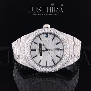 Montre Bracelet de Luxe Prmium Dernière Génération HipHop en Acier Inoxydable avec Diamant Moissanite Mécanique et Cadran en Verre Design Pièce de Monnaie - Product Image 2