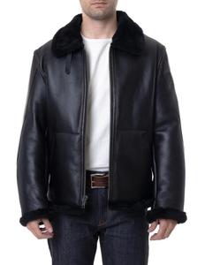 OEM Service <b>Men's</b> Black Genuine <b>Leather</b> <b>Jacket</b> With Fur Collar And Cuffs Zipper Closure Winter <b>Leather</b> <b>Jacket</b> For Online Sale - Product Image 3