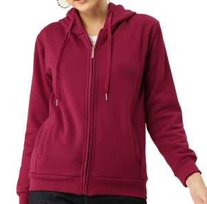 Sudadera con capucha rosa lisa con cremallera de un cuarto, estilo vintage, transpirable, para exteriores, de forro polar, tipo jogger, ajustada, con cremallera completa. - Product Image 6