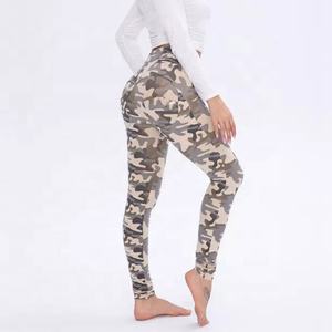 Women's High Quality Seamless Yoga Leggings <b>Sexy</b> Fitness <b>Pants</b> with Mid Waist Silk Screen Printed Sportswear Knitted Fabric - Product Image 2