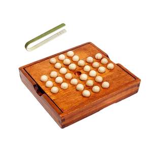 Juego de mesa de solitario de madera, ajedrez de independencia, rompecabezas educativo, adorno para sala de estar - Product Image 5