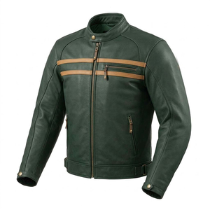 Chaqueta de Cuero con Logotipo Personalizado para Hombre, Chaqueta de Cuero PU de Lujo, Chaqueta de Motero Urbana, Chaqueta de Cuero de Manga Larga, Transpirable y Cómoda - Product Image 1