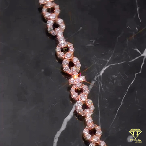 Elegant Rose Gold Lab Grown Diamond <b>Bracelet</b> Featuring Luxurious Open Link Design And Brilliant Round Stones - Product Image 4