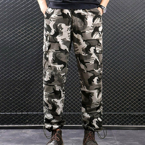 Pantalon cargo camouflage homme léger, respirant, multi-poches, taille élastique, fermeture éclair, pantalon homme délavé - Product Image 5