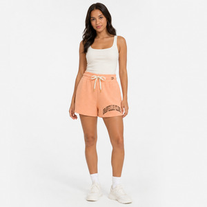 Dravelle Club Women's Peach Nonwoven Breathable Eco-Friendly Spandex/Cotton Shorts with <b>Drawstring</b> Waist Casual Style - Product Image 3