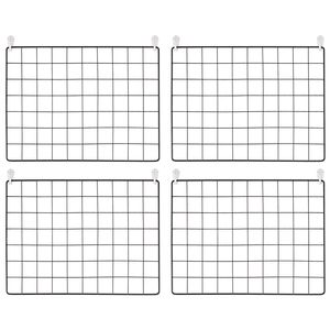 Set di 4 Pannelli a Griglia Metallica per Parete, Organizzatore per Esposizione Foto e Immagini, Sistema di Archiviazione a Parete per Casa e Ufficio - Product Image 1