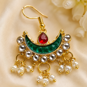 Juego de 6 Accesorios para el Cabello con Piedras Kundan y Perlas para Decoración Nupcial India y Peinados Festivos - Product Image 5