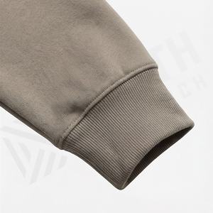 Sweat-shirt à capuche épais en molleton 100 % coton délavé à l'acide pour homme, couleur unie, style mode, thermique et rapide pour l'hiver - Product Image 6